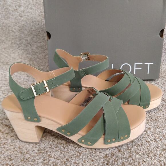 Loft Strappy Leather Clog Sandals size 8.5 NIB - Picture 1 of 15